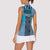 Blue Aotearoa Kowhaiwhai Pattern Women Sleeveless Polo Shirt NZ Maori Quilt Style