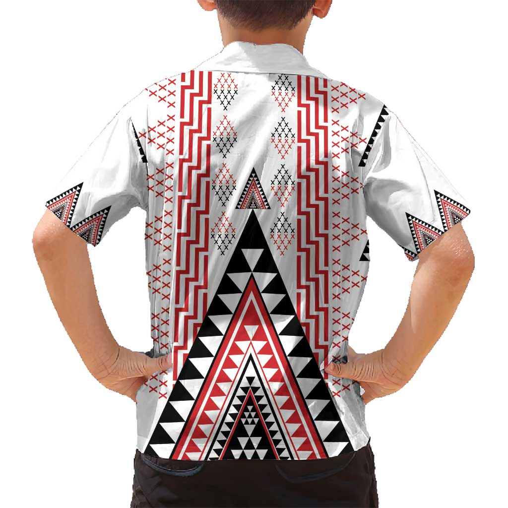 Aotearoa Taniko Family Matching Off Shoulder Maxi Dress and Hawaiian Shirt Niho Taniwha Purapura Whetu Mix Poutama LT14 - Polynesian Pride