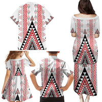 Aotearoa Taniko Family Matching Puletasi and Hawaiian Shirt Niho Taniwha Purapura Whetu Mix Poutama LT14 - Polynesian Pride