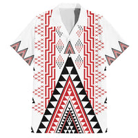 Aotearoa Taniko Family Matching Short Sleeve Bodycon Dress and Hawaiian Shirt Niho Taniwha Purapura Whetu Mix Poutama LT14 Dad's Shirt - Short Sleeve White - Polynesian Pride