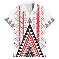 Aotearoa Taniko Family Matching Summer Maxi Dress and Hawaiian Shirt Niho Taniwha Purapura Whetu Mix Poutama LT14 Dad's Shirt - Short Sleeve White - Polynesian Pride