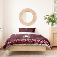 Personalised Cook Islands Mangaia Bedding Set Tiare Maori Polynesian Waves Tattoo