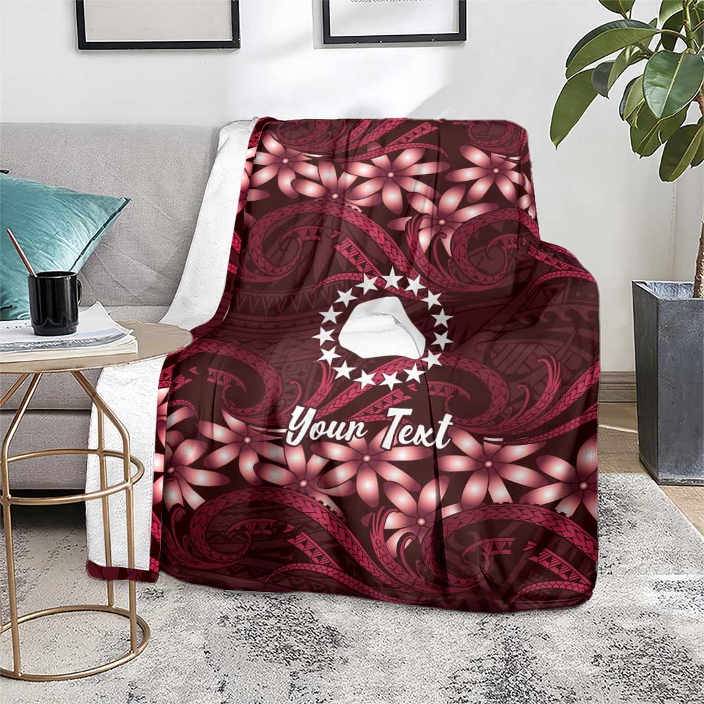 Personalised Cook Islands Mangaia Blanket Tiare Maori Polynesian Waves Tattoo