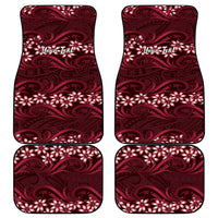 Personalised Cook Islands Mangaia Car Mats Tiare Maori Polynesian Waves Tattoo