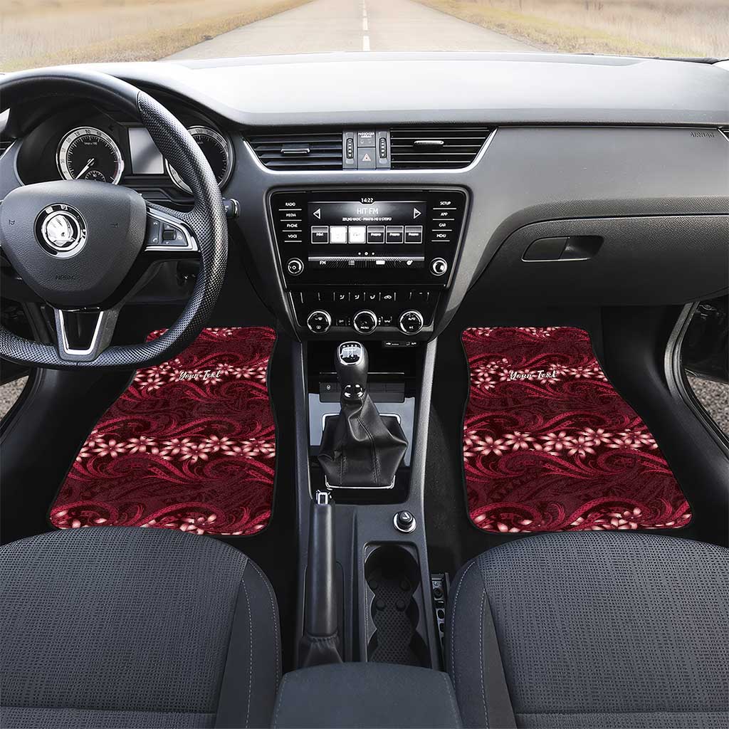 Personalised Cook Islands Mangaia Car Mats Tiare Maori Polynesian Waves Tattoo