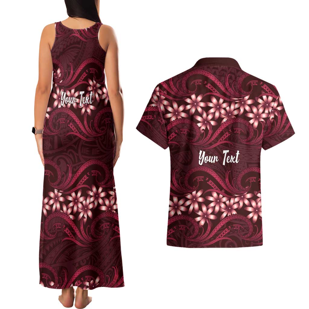 Personalised Cook Islands Mangaia Couples Matching Tank Maxi Dress and Hawaiian Shirt Tiare Maori Polynesian Waves Tattoo LT14 - Polynesian Pride