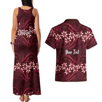 Personalised Cook Islands Mangaia Couples Matching Tank Maxi Dress and Hawaiian Shirt Tiare Maori Polynesian Waves Tattoo LT14 - Polynesian Pride