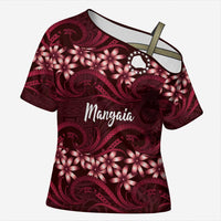 Personalised Cook Islands Mangaia Cross Shoulder Shirt Tiare Maori Polynesian Waves Tattoo