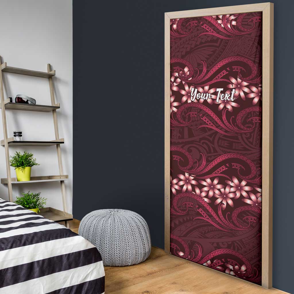 Personalised Cook Islands Mangaia Door Cover Tiare Maori Polynesian Waves Tattoo