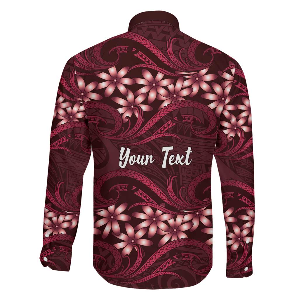 Personalised Cook Islands Mangaia Family Matching Long Sleeve Bodycon Dress and Hawaiian Shirt Tiare Maori Polynesian Waves Tattoo LT14 - Polynesian Pride