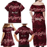 Personalised Cook Islands Mangaia Family Matching Off Shoulder Maxi Dress and Hawaiian Shirt Tiare Maori Polynesian Waves Tattoo LT14 - Polynesian Pride