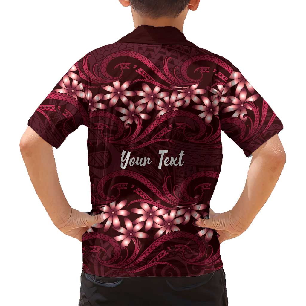 Personalised Cook Islands Mangaia Family Matching Off Shoulder Short Dress and Hawaiian Shirt Tiare Maori Polynesian Waves Tattoo LT14 - Polynesian Pride