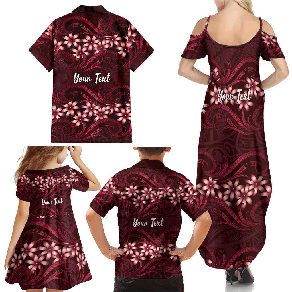 Personalised Cook Islands Mangaia Family Matching Summer Maxi Dress and Hawaiian Shirt Tiare Maori Polynesian Waves Tattoo LT14 - Polynesian Pride