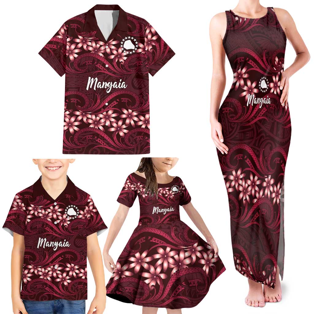 Personalised Cook Islands Mangaia Family Matching Tank Maxi Dress and Hawaiian Shirt Tiare Maori Polynesian Waves Tattoo LT14 - Polynesian Pride