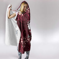 Personalised Cook Islands Mangaia Hooded Blanket Tiare Maori Polynesian Waves Tattoo