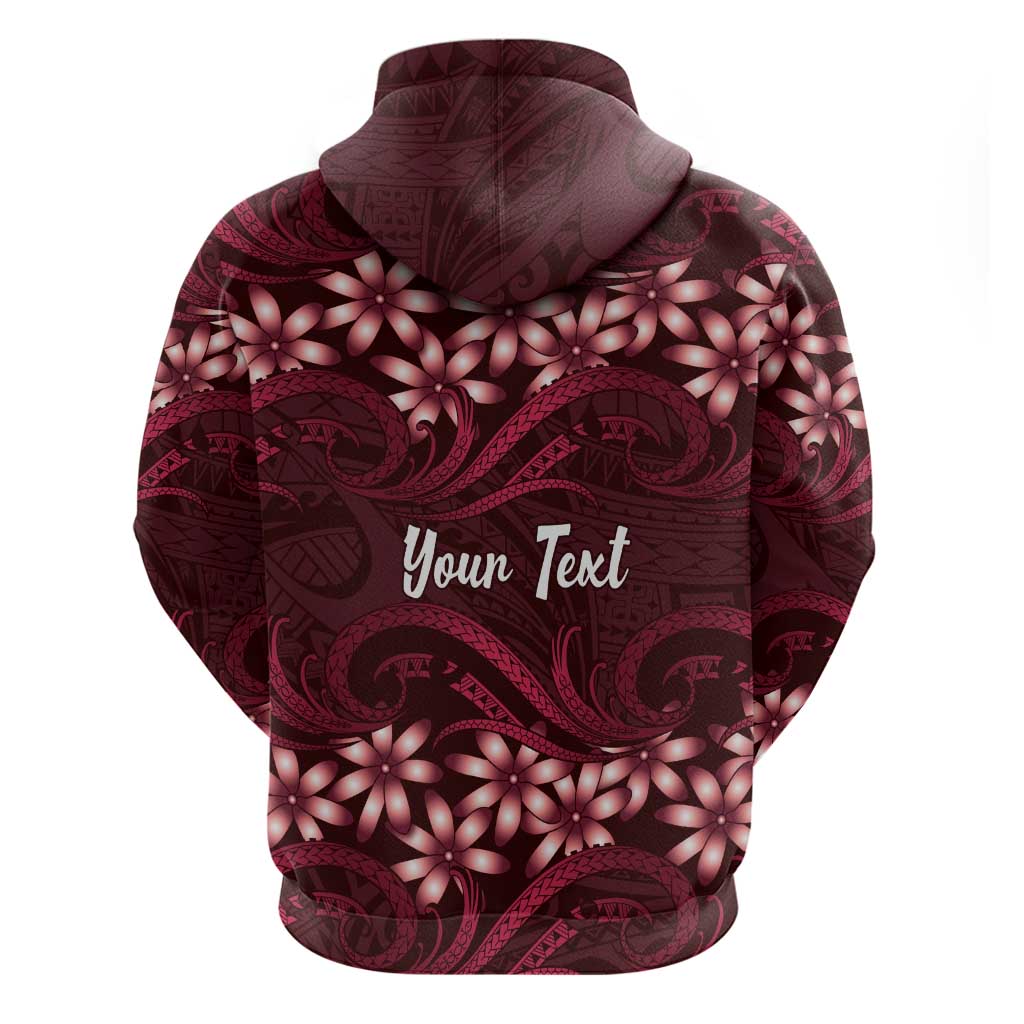 Personalised Cook Islands Mangaia Hoodie Tiare Maori Polynesian Waves Tattoo