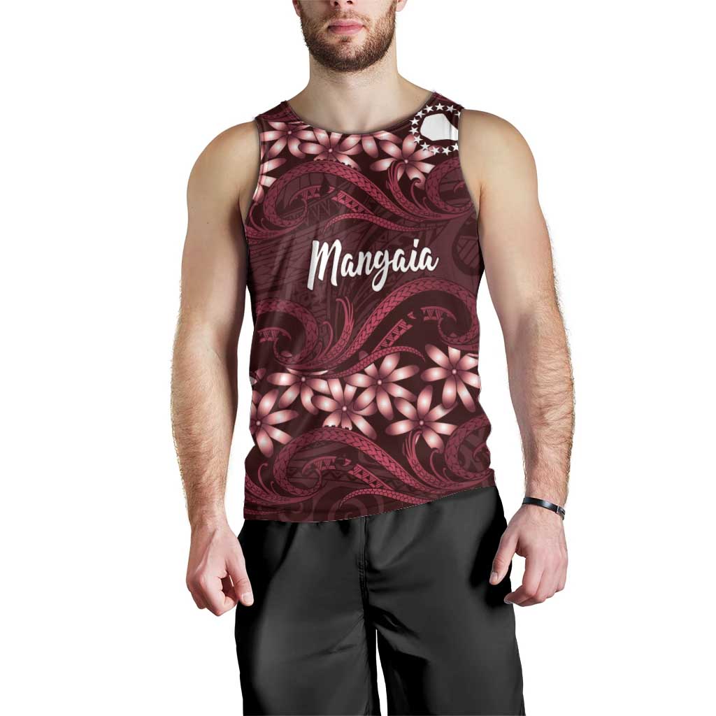 Personalised Cook Islands Mangaia Men Tank Top Tiare Maori Polynesian Waves Tattoo