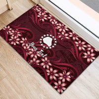 Personalised Cook Islands Mangaia Rubber Doormat Tiare Maori Polynesian Waves Tattoo