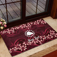 Personalised Cook Islands Mangaia Rubber Doormat Tiare Maori Polynesian Waves Tattoo