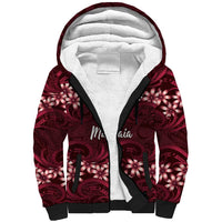 Personalised Cook Islands Mangaia Sherpa Hoodie Tiare Maori Polynesian Waves Tattoo