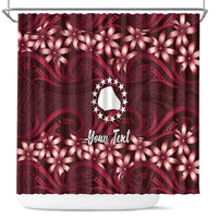 Personalised Cook Islands Mangaia Shower Curtain Tiare Maori Polynesian Waves Tattoo