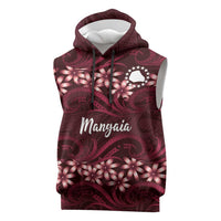 Personalised Cook Islands Mangaia Sleeveless Hoodie Tiare Maori Polynesian Waves Tattoo