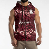 Personalised Cook Islands Mangaia Sleeveless Zip Hoodie Tiare Maori Polynesian Waves Tattoo