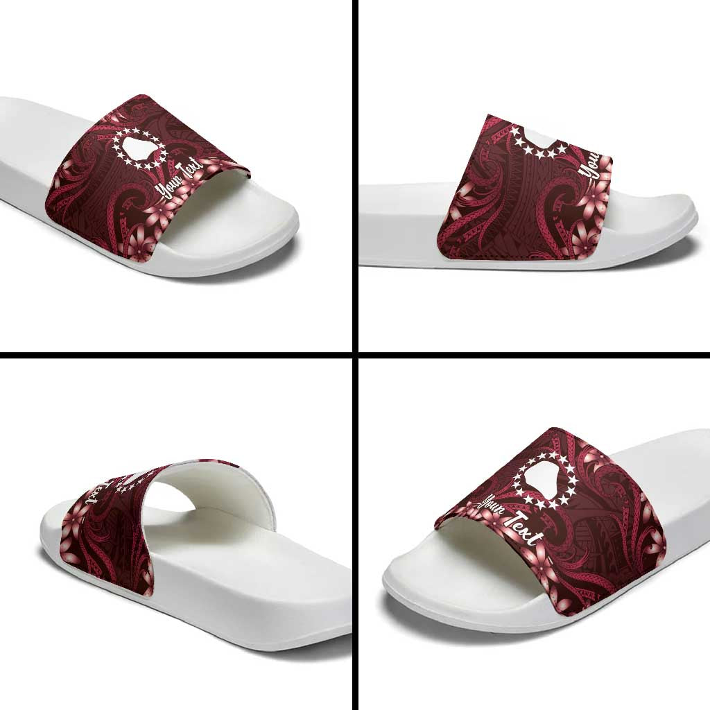 Personalised Cook Islands Mangaia Slide Sandals Tiare Maori Polynesian Waves Tattoo
