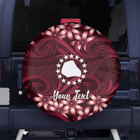 Personalised Cook Islands Mangaia Spare Tire Cover Tiare Maori Polynesian Waves Tattoo