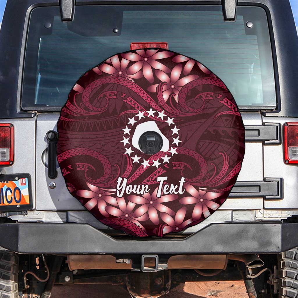 Personalised Cook Islands Mangaia Spare Tire Cover Tiare Maori Polynesian Waves Tattoo