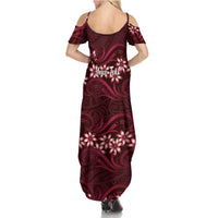 Personalised Cook Islands Mangaia Summer Maxi Dress Tiare Maori Polynesian Waves Tattoo