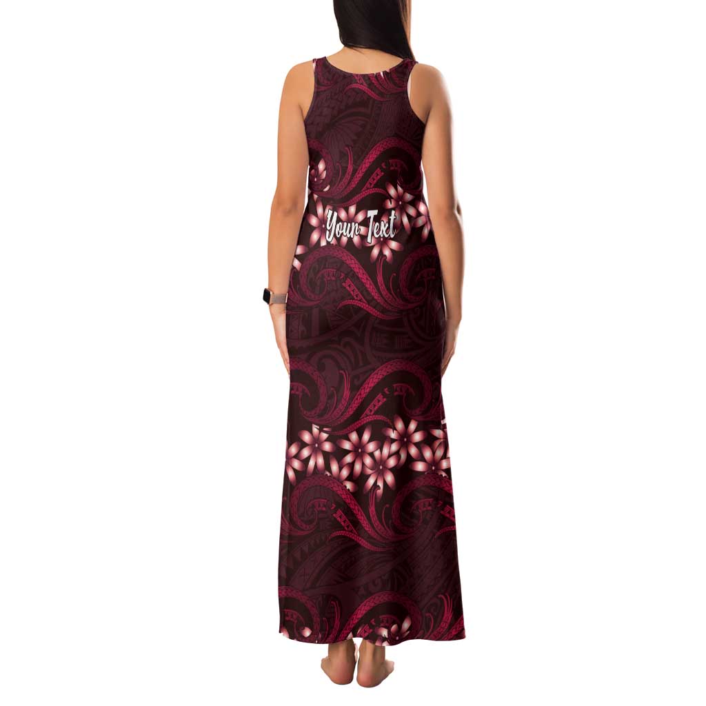 Personalised Cook Islands Mangaia Tank Maxi Dress Tiare Maori Polynesian Waves Tattoo