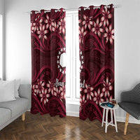 Personalised Cook Islands Mangaia Window Curtain Tiare Maori Polynesian Waves Tattoo