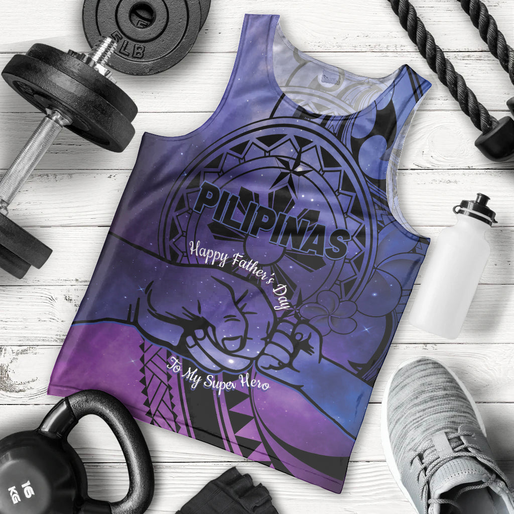 Philippines Father's Day Men Tank Top Polynesian Tattoo Galaxy Vibes