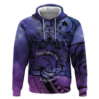 Philippines Father's Day Zip Hoodie Polynesian Tattoo Galaxy Vibes