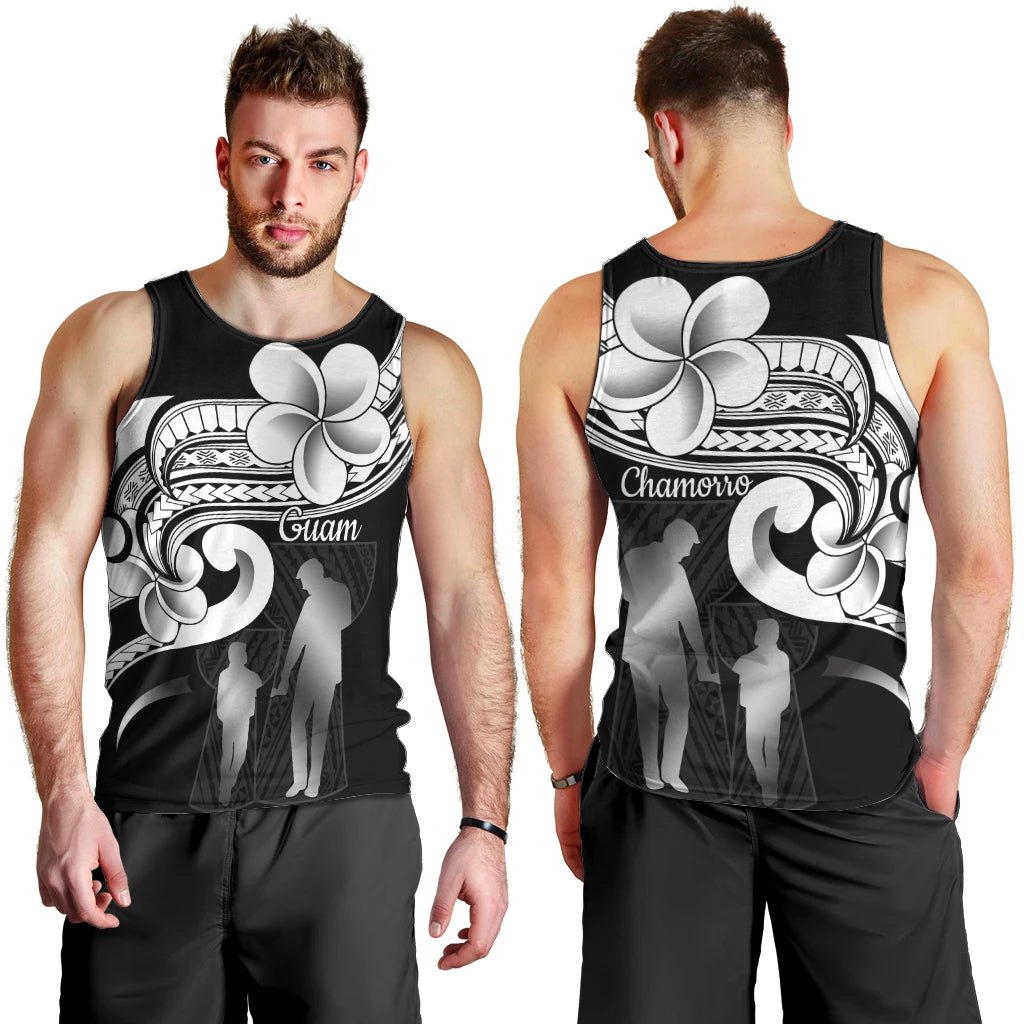 Guam Father's Day Men Tank Top Chamorro Latte Stone Polynesian Pattern