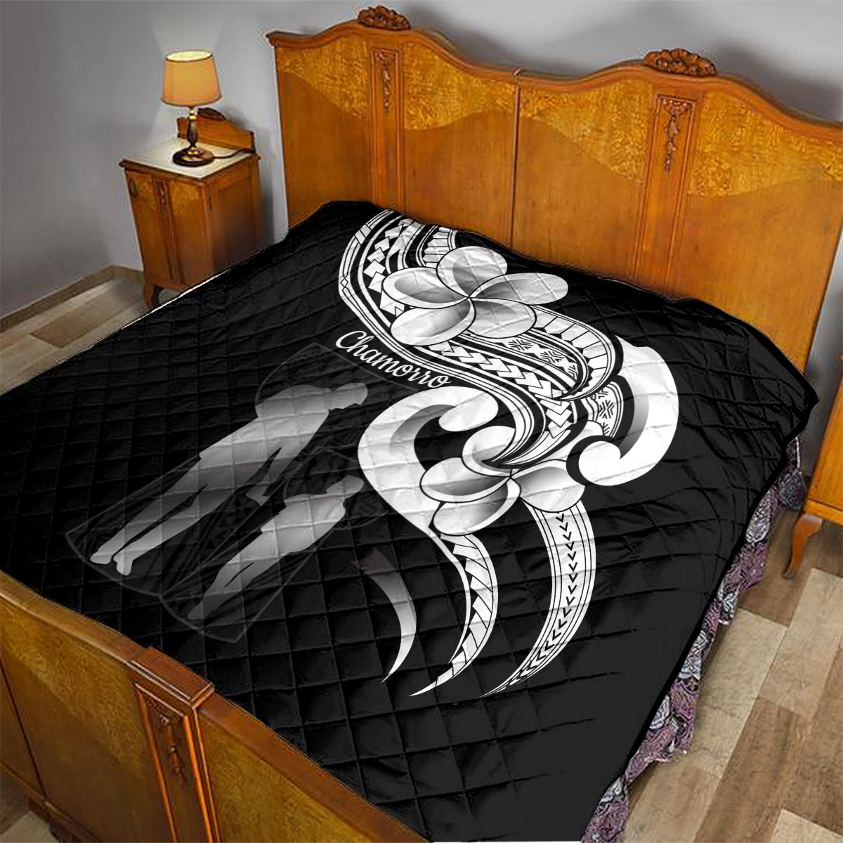 Guam Father's Day Quilt Chamorro Latte Stone Polynesian Pattern