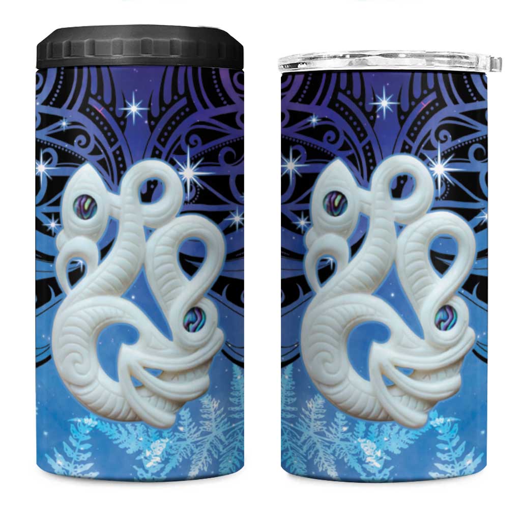 New Zealand Matariki 4 in 1 Can Cooler Tumbler Aotearoa Maori New Year Manaia Galaxy Vibes LT14 One Size: 16 oz Blue - Polynesian Pride