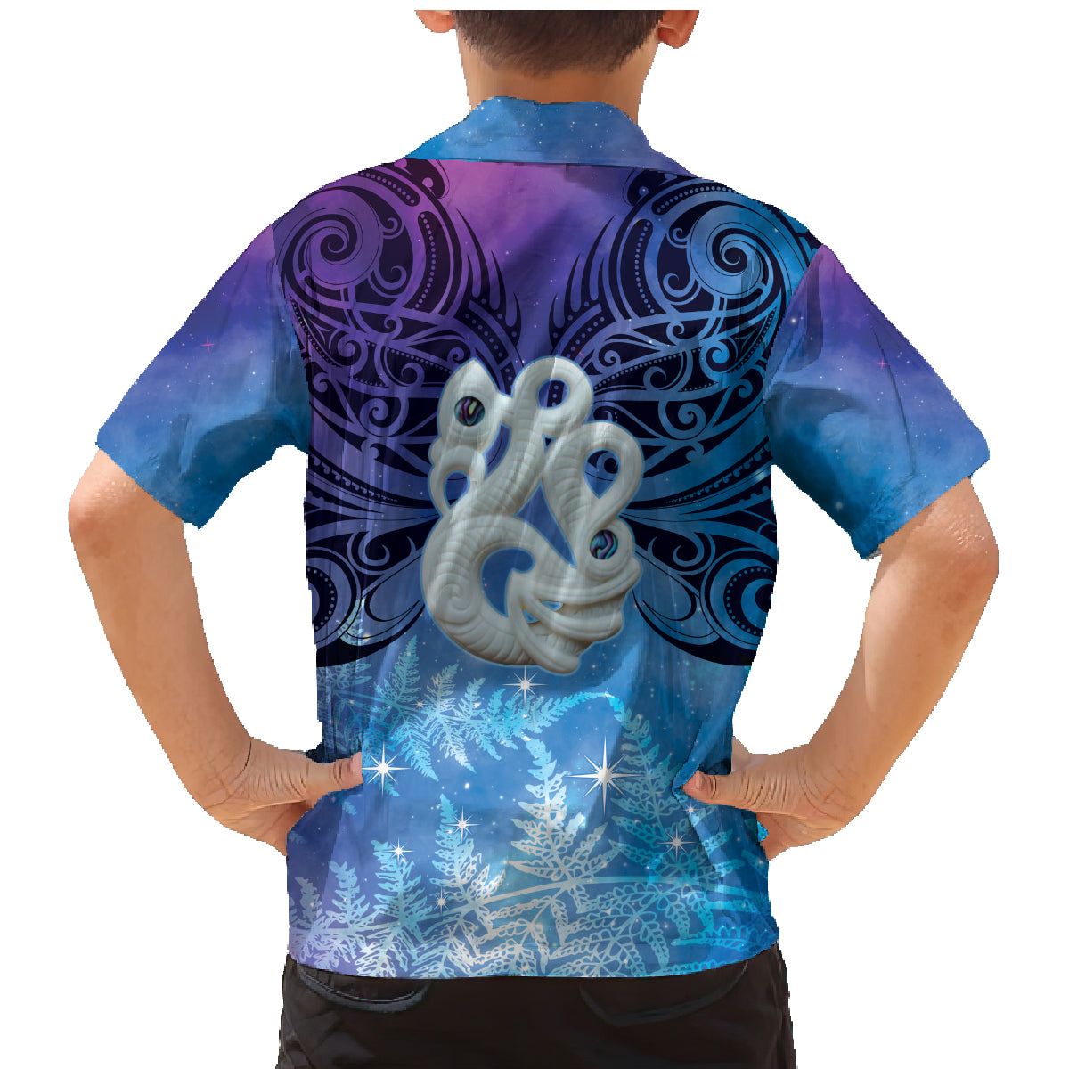 New Zealand Matariki Family Matching Mermaid Dress and Hawaiian Shirt Aotearoa Maori New Year Manaia Galaxy Vibes LT14 - Polynesian Pride