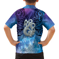 New Zealand Matariki Family Matching Off Shoulder Short Dress and Hawaiian Shirt Aotearoa Maori New Year Manaia Galaxy Vibes LT14 - Polynesian Pride