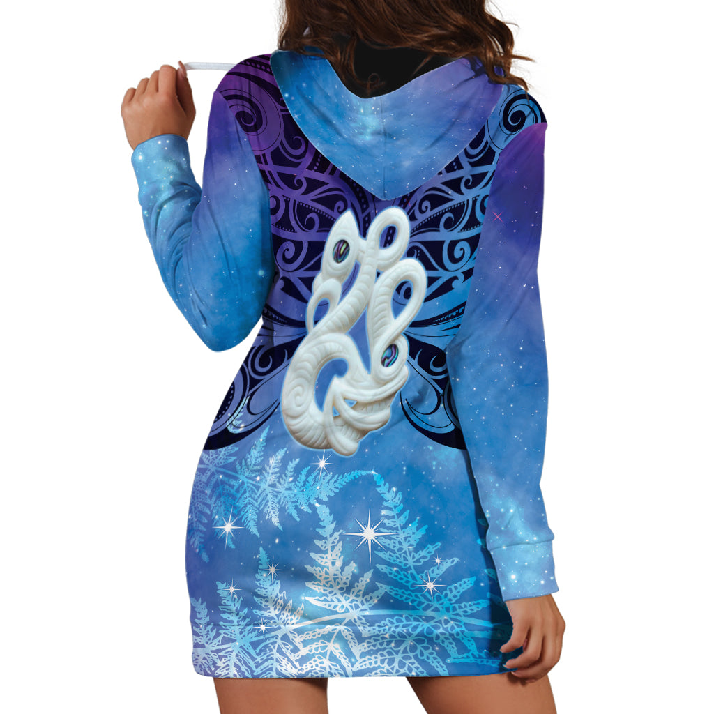 New Zealand Matariki Hoodie Dress Aotearoa Maori New Year Manaia Galaxy Vibes LT14 - Polynesian Pride