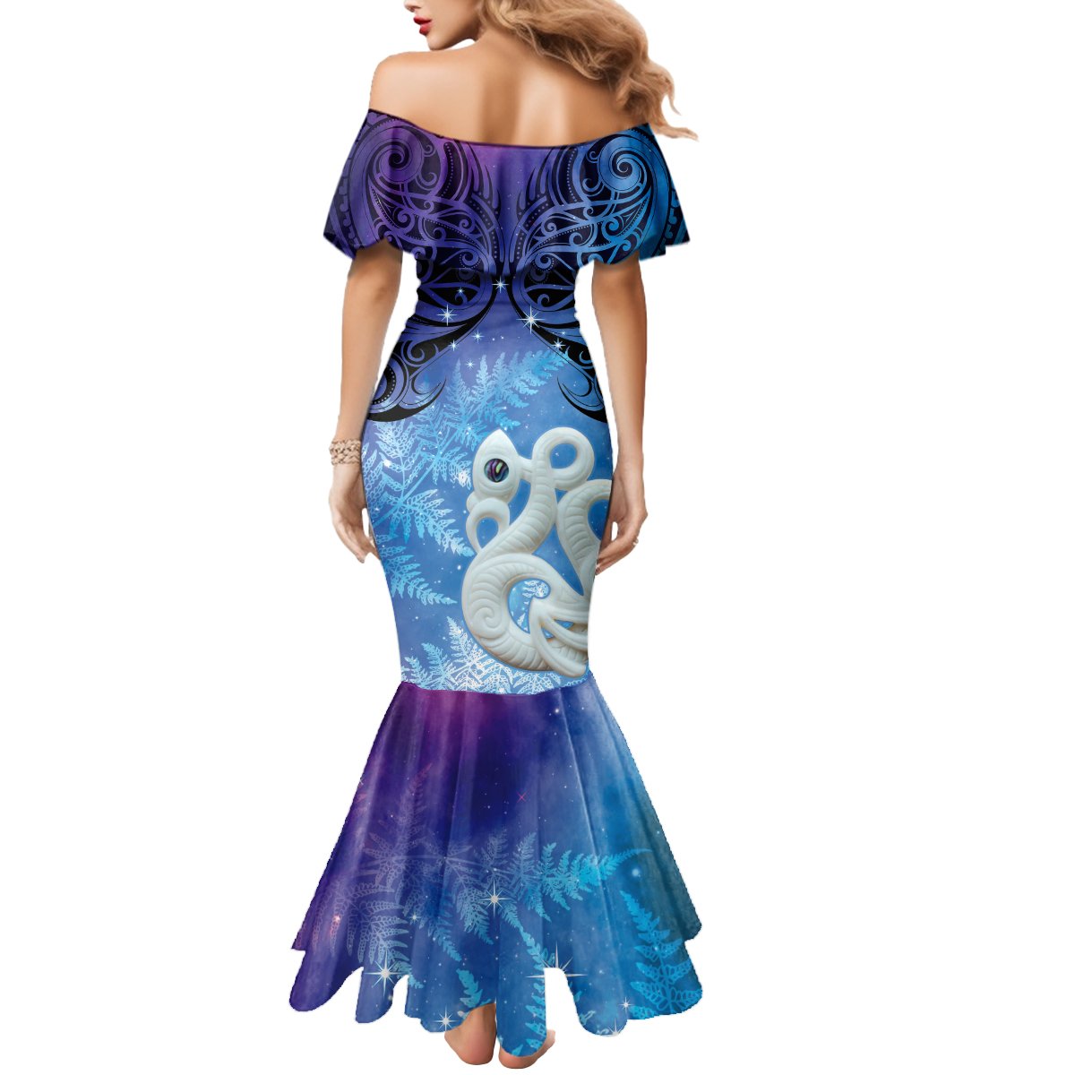 New Zealand Matariki Mermaid Dress Aotearoa Maori New Year Manaia Galaxy Vibes LT14 - Polynesian Pride