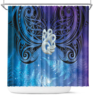 New Zealand Matariki Shower Curtain Aotearoa Maori New Year Manaia Galaxy Vibes