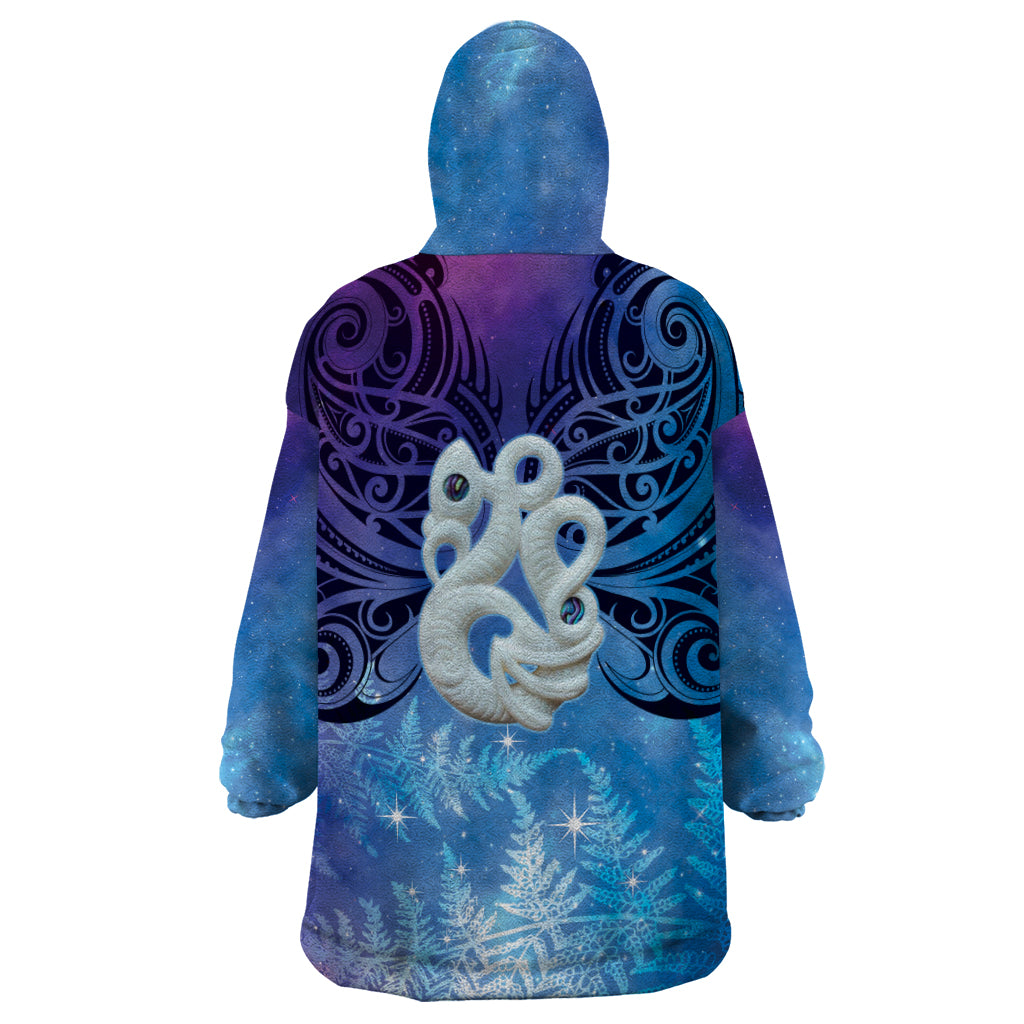 New Zealand Matariki Wearable Blanket Hoodie Aotearoa Maori New Year Manaia Galaxy Vibes LT14 - Polynesian Pride