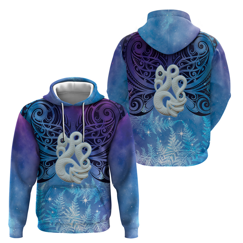 New Zealand Matariki Zip Hoodie Aotearoa Maori New Year Manaia Galaxy Vibes