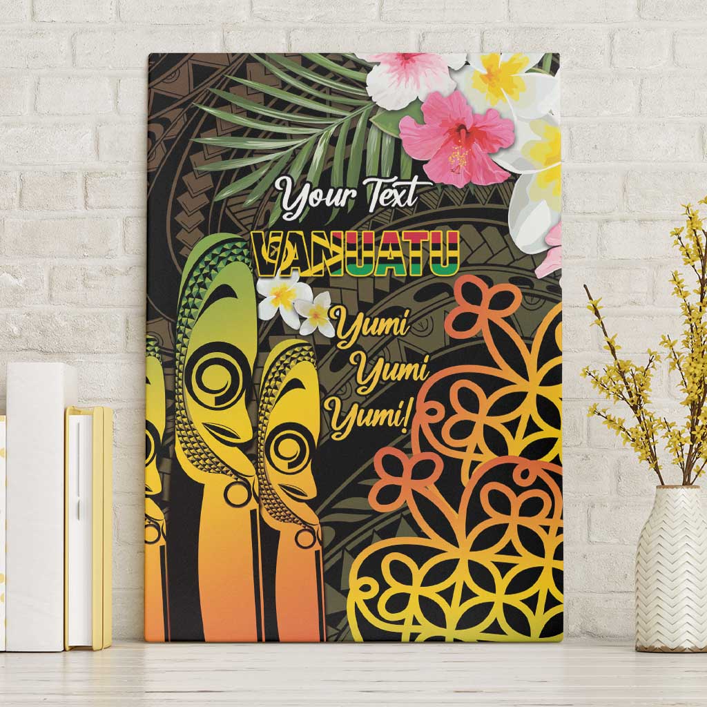 Personalised Vanuatu Independence Day Canvas Wall Art Carving Drum Sand Drawing Turtle