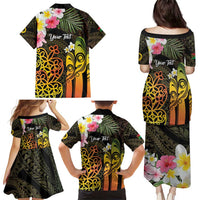 Personalised Vanuatu Independence Day Family Matching Puletasi and Hawaiian Shirt Carving Drum Sand Drawing Turtle