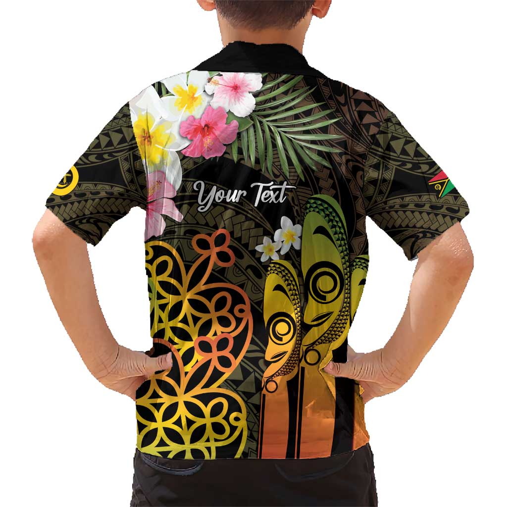 Personalised Vanuatu Independence Day Hawaiian Shirt Carving Drum Sand Drawing Turtle