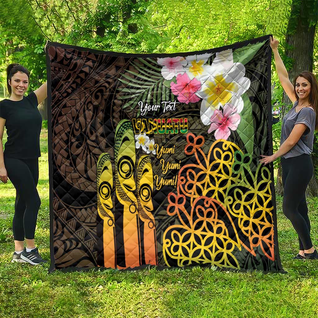 Personalised Vanuatu Independence Day Quilt Carving Drum Sand Drawing Turtle