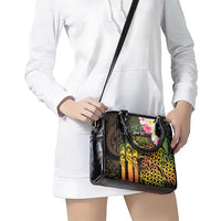 Personalised Vanuatu Independence Day Shoulder Handbag Carving Drum Sand Drawing Turtle